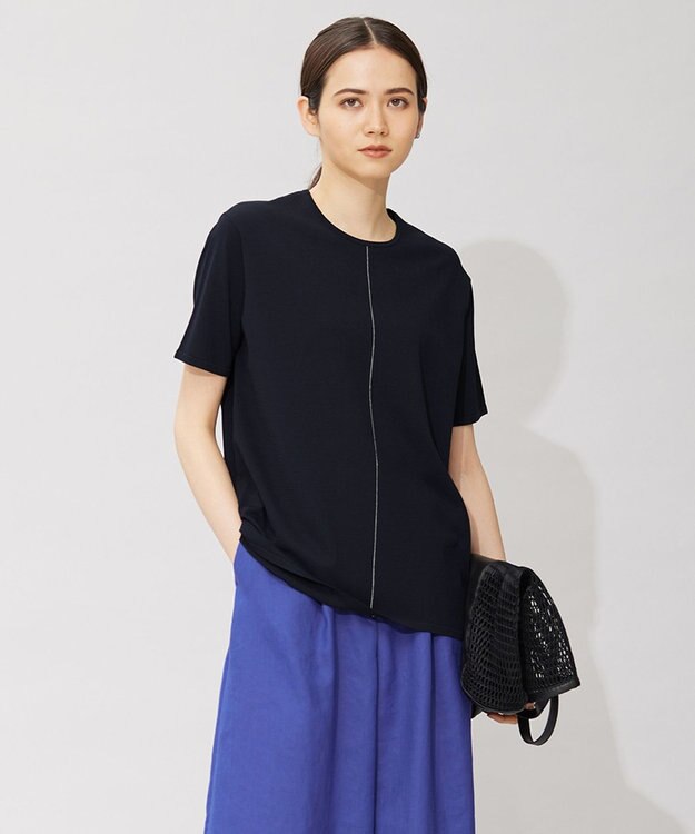 ICB 【洗える】VIS/NYハイゲージ 半袖プルオーバー ネイビー系