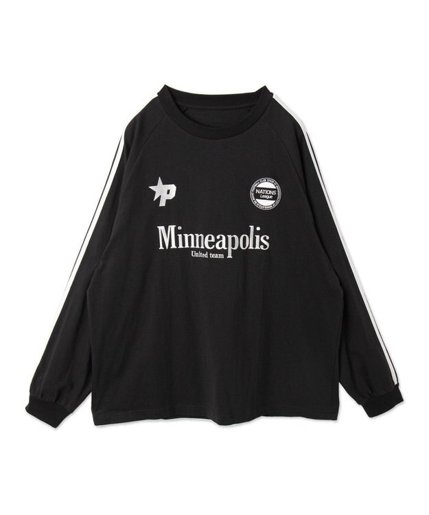 WEGO 【ユニセックス着用ITEM】ラインゲームロゴT（LS） ブラック