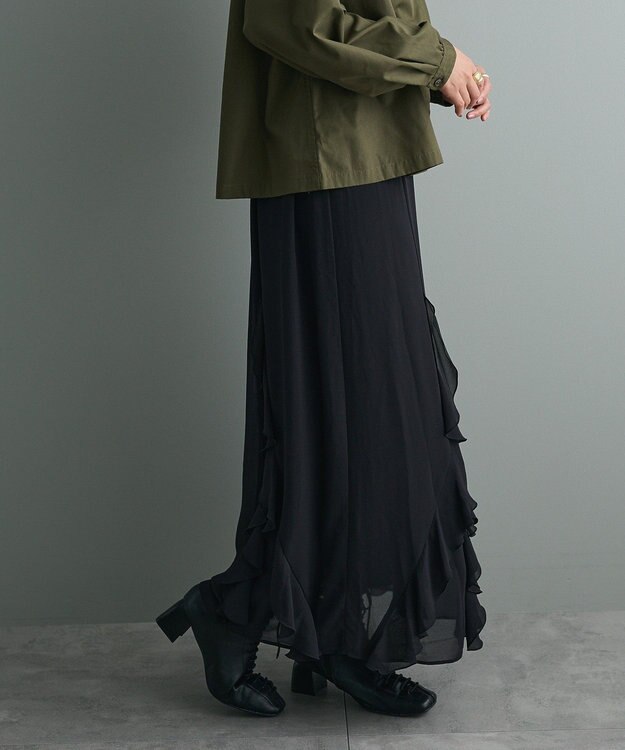 CRAFT STANDARD BOUTIQUE ラッフルロングスカート Black