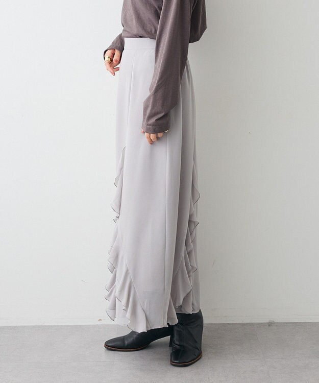 CRAFT STANDARD BOUTIQUE ラッフルロングスカート Gray