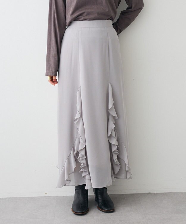 CRAFT STANDARD BOUTIQUE ラッフルロングスカート Gray