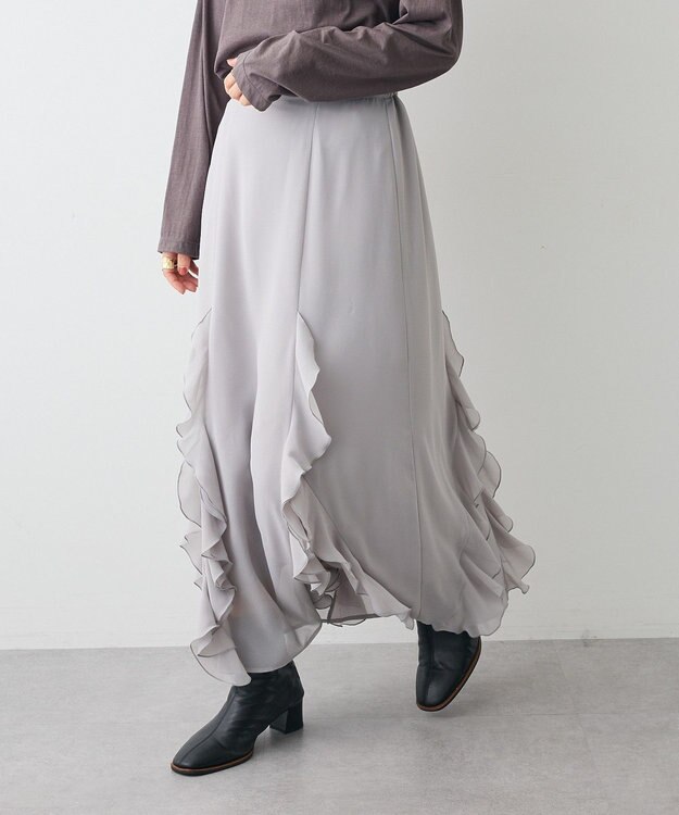 CRAFT STANDARD BOUTIQUE ラッフルロングスカート Gray