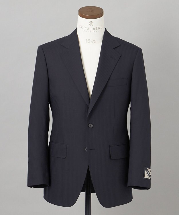 GOTAIRIKU 【御幸毛織】Superio160 ウールカシミヤ スーツ（ブラックストライプ） ブラック系8