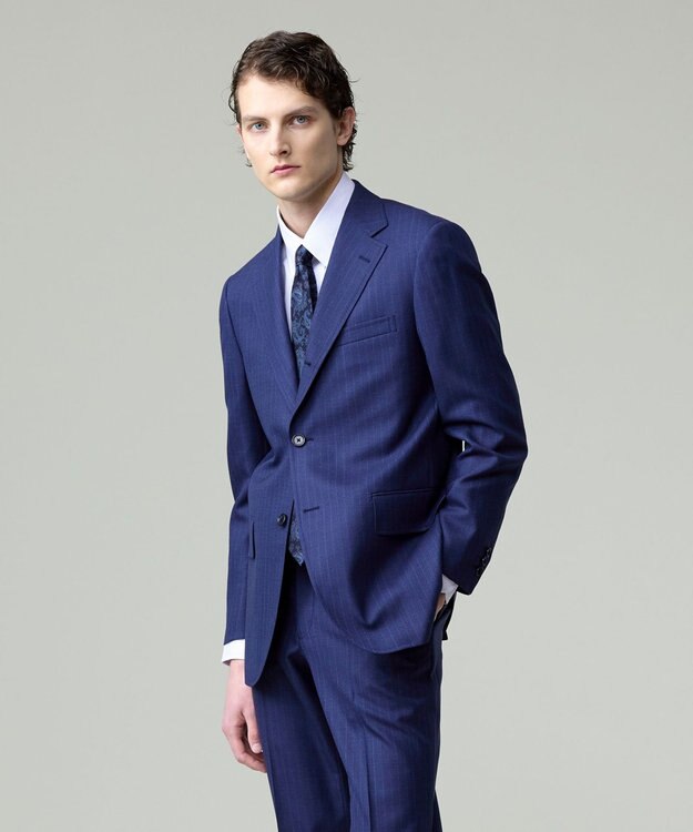 J.PRESS MEN 【WEB・一部店舗限定】ブルーシェードストライプ スーツ ブルー系1