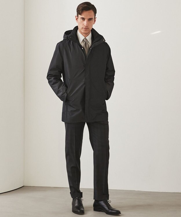 GOTAIRIKU ダウンライナー装着可【仕事で着用可】メランジシャンブレー スプリングブルゾン(25年モデル) ライトグレー系