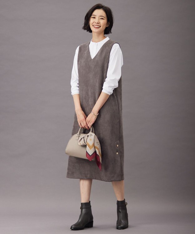 J.PRESS LADIES L シャツジャージー バンドカラー カットソー ホワイト系