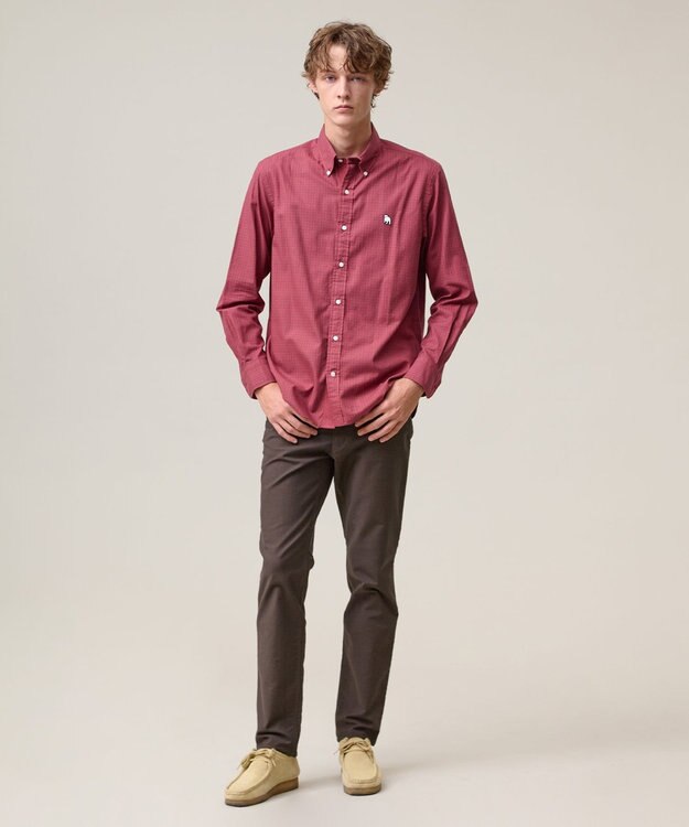 J.PRESS MEN 【ストレッチ】ハイパワーストレッチバーズアイ パンツ グレー系