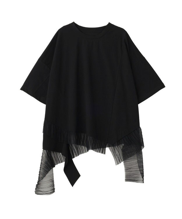 YECCA VECCA 裾アシメデザインプルオーバー Black