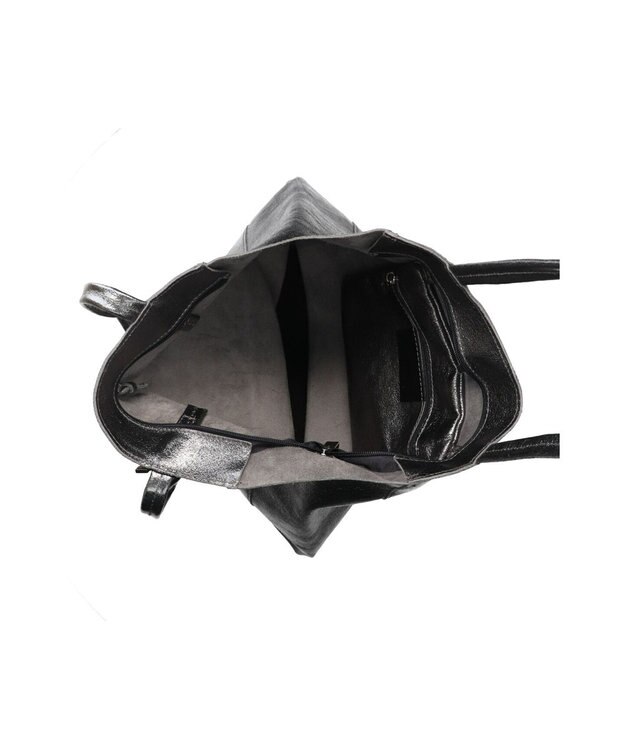 INTER-CHAUSSURES 【ANDREA CARDONE ITALI】メタリックレザートートバッグ グレー