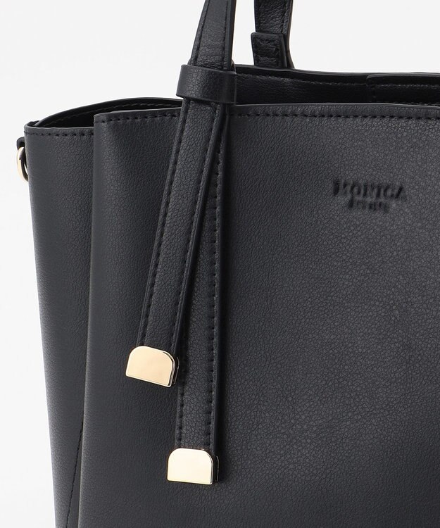 LA BAGAGERIE 【MONICA】ボウタイリボンハンドバッグ ブラック