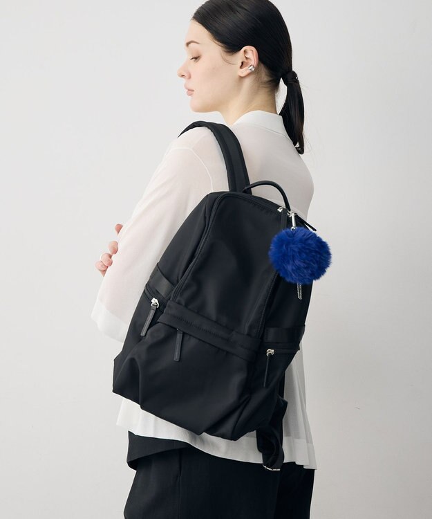 ICB 【4/3-4/19期間限定・受注生産】選べるチャーム 8ポケットナイロンリュック カスタマイズ ファー青