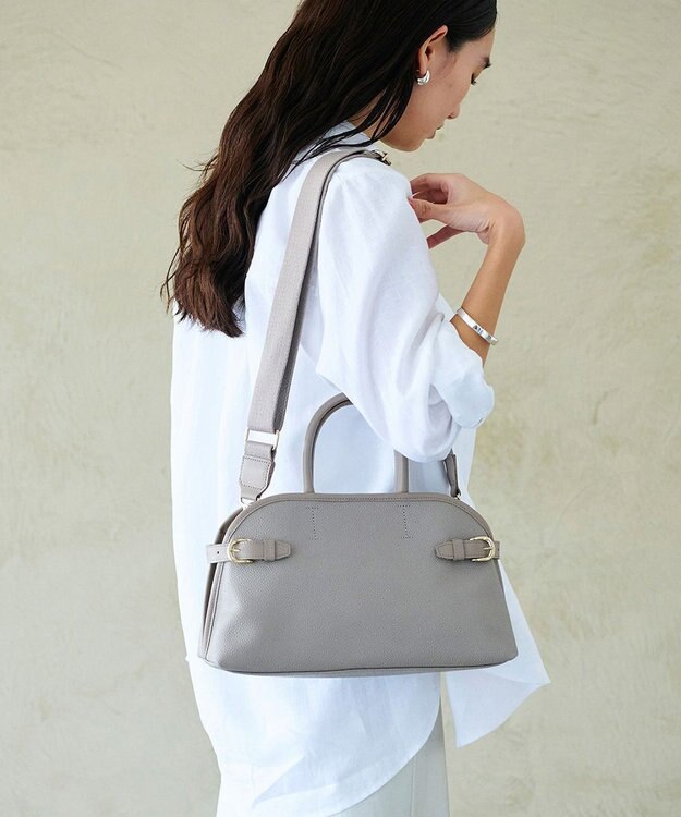 TOPKAPI 【Breath TOPKAPI】SCOTCH GRAIN スコッチグレイン ベルトデザイン ショルダー付き ミニトート バッグ グレージュ