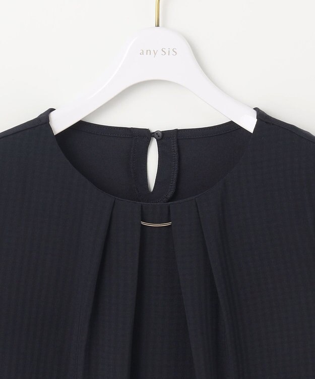 ANY SIS 【吸水速乾・UVケア・接触冷感】コンフォートジャージー ブラウス ネイビー