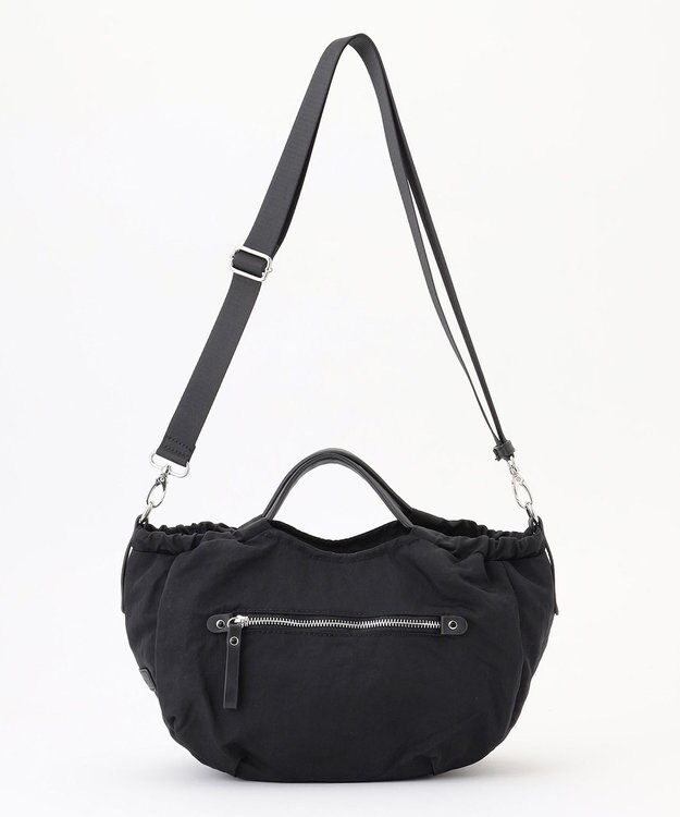 LA BAGAGERIE 【MONICA】サイドギャザー2WAYトートバッグ Sサイズ ブラック