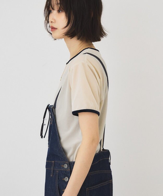 AMERICAN HOLIC シアーベロア配色プルオーバー Ivory