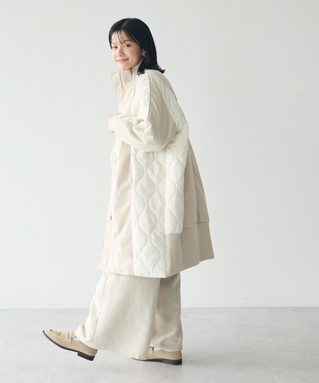 CRAFT STANDARD BOUTIQUE 中綿ヨーク切替ミリタリーコート Light Beige