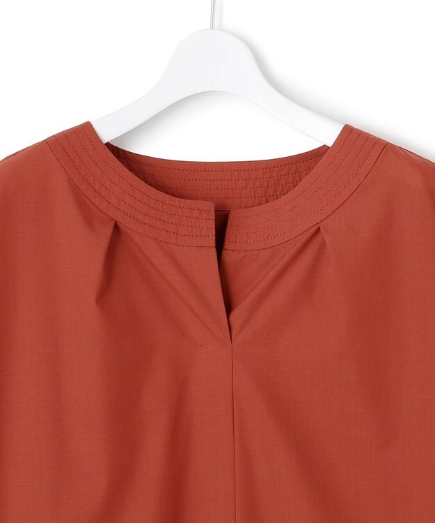 23区 L 【一部店舗限定/UVカット/洗える】タイプライター サック風 ワンピース テラコッタ系