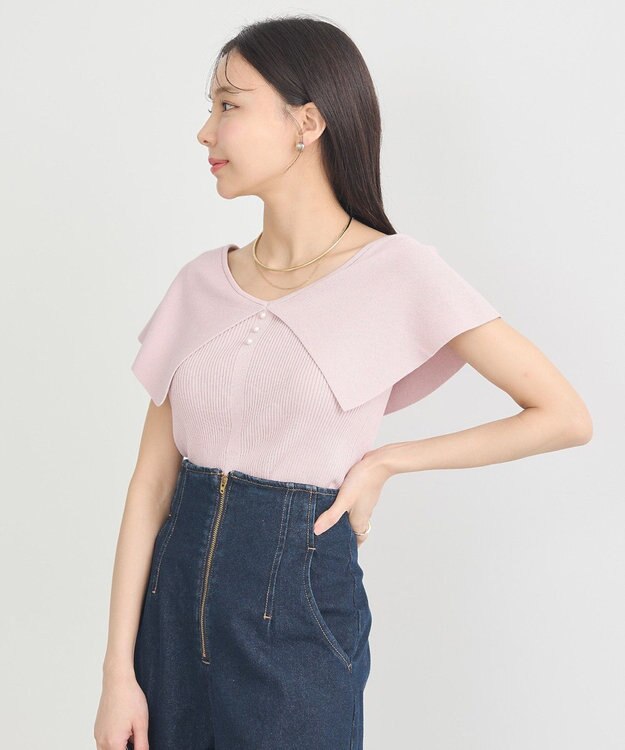 earth music&ecology ビッグカラーノースリニットトップス Pink