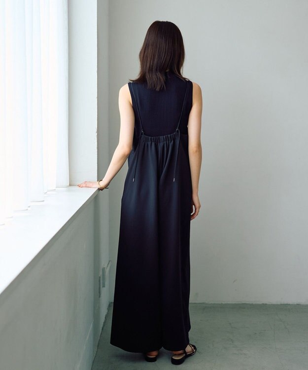 YECCA VECCA ラッフルキャミオールインワン Black
