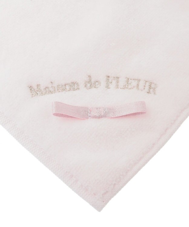 Maison de FLEUR ラメリボンタオルハンカチ Pink