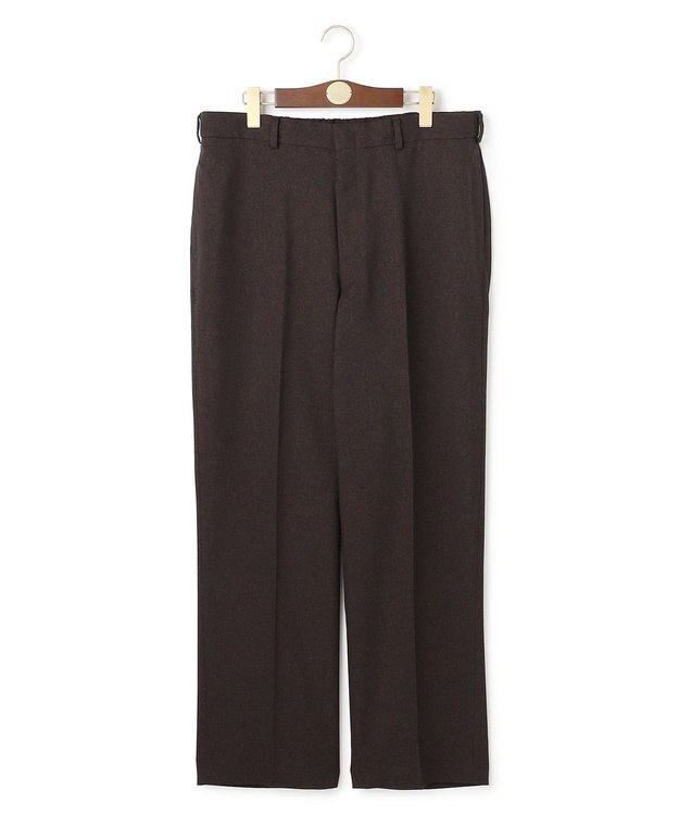 J.PRESS MEN 【J.PRESS ORIGINALS】【UNISEX】Polyester Sharkskin Piped Stem Nontuck Slacks ダークブラウン系