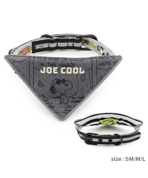 PET PARADISE スヌーピー ＪOE COOL 反射首輪 リバーシブル仕様 Ｍ ホワイト×グレー