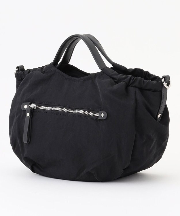 LA BAGAGERIE 【MONICA】サイドギャザー2WAYトートバッグ Sサイズ ブラック