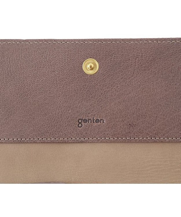 genten 【新色】フレスコ フラップ長財布 ローズグレー
