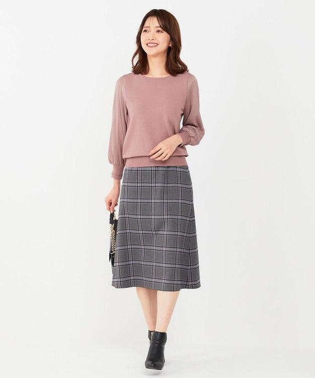 ANY SIS 【洗える】異素材コンビ ニット ピンク