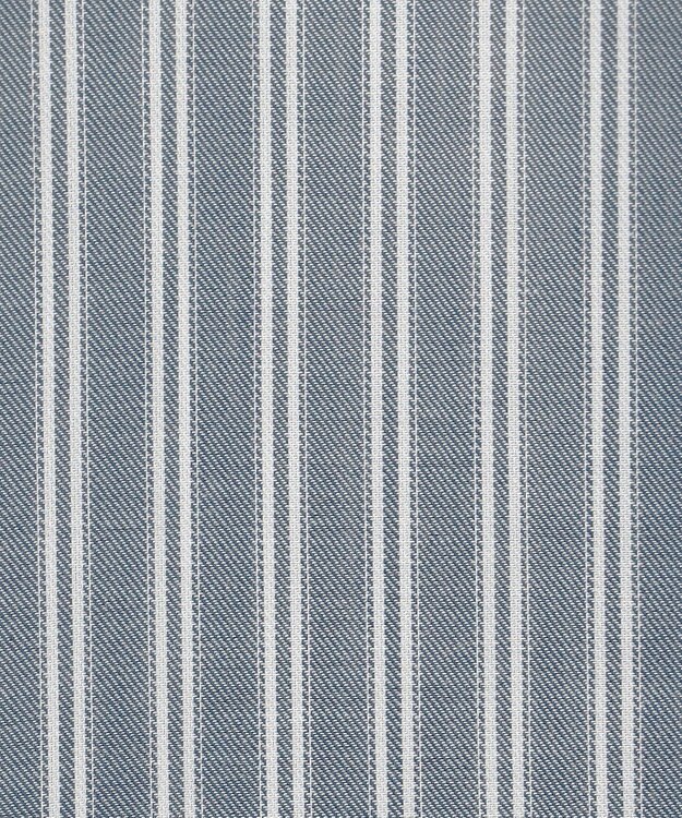 J.PRESS LADIES S 【洗える】ウォッシャブルキュプラツイル ボートネック ブラウス ネイビーシャンブレーストライプ系