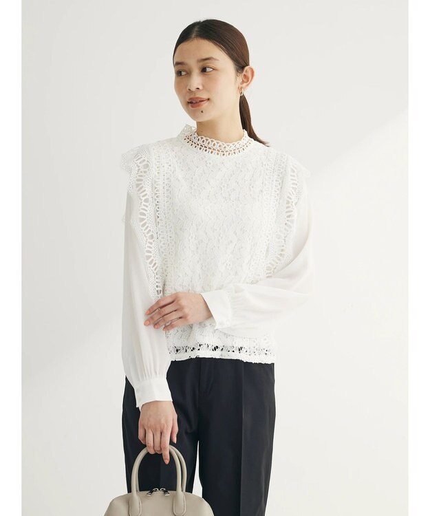 Green Parks ・Ｐｅｔｉｔ　Ｆｌｅｕｒ　イロイロレースブラウス Off White