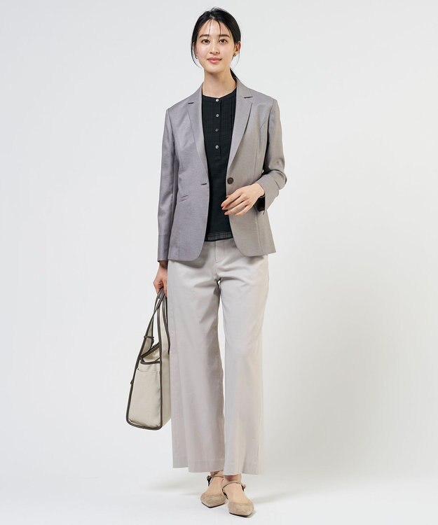 J.PRESS LADIES L 【定番人気・セットアップ対応】OXIJEWEL ストレッチ テーラード ジャケット グレー系