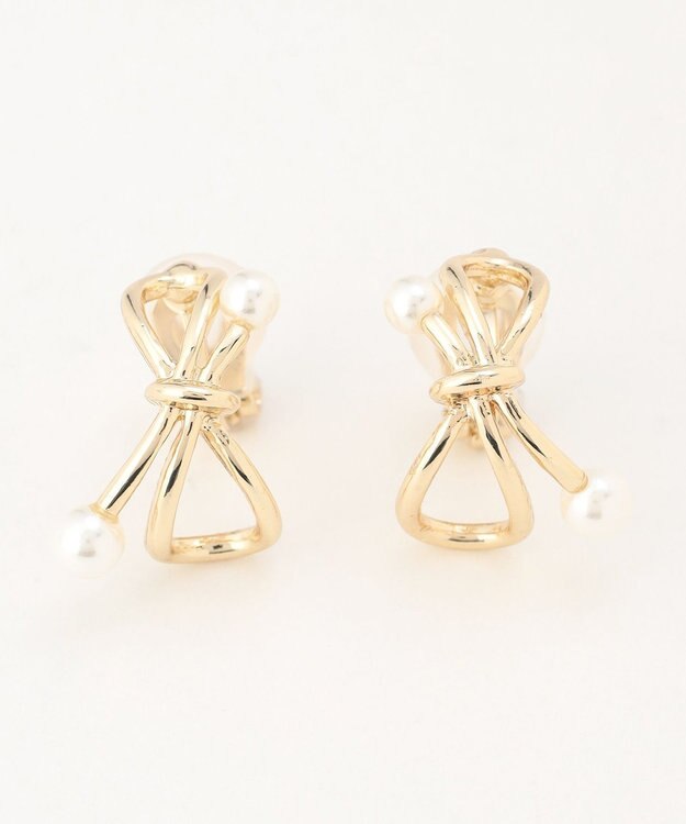 組曲 パールライクエンドノット イヤリング ゴールド系