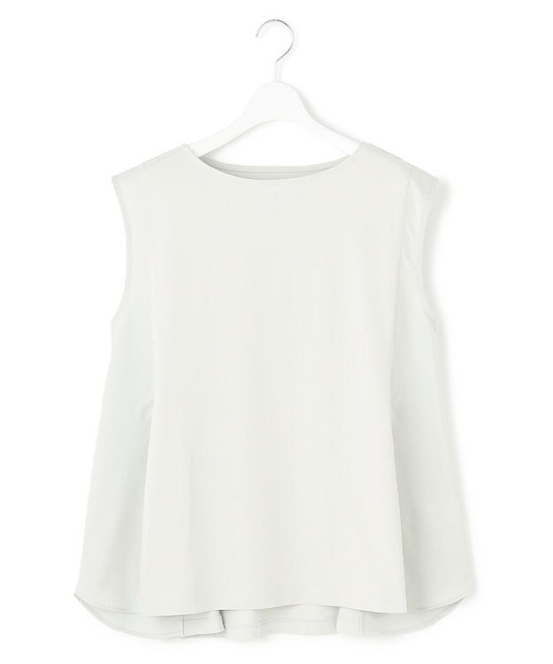 J.PRESS YORK STREET 【WOMEN】ファブリックポイント ノースリーブプルオーバー ライトグリーン系