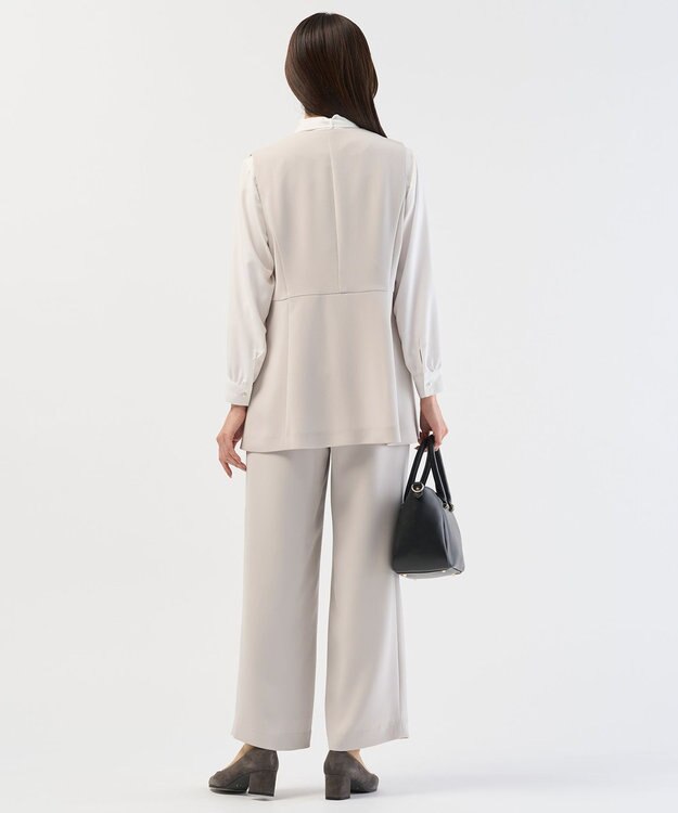 J.PRESS LADIES L 【セットアップ対応】セラテリーダブルクロス ジレ グレージュ系