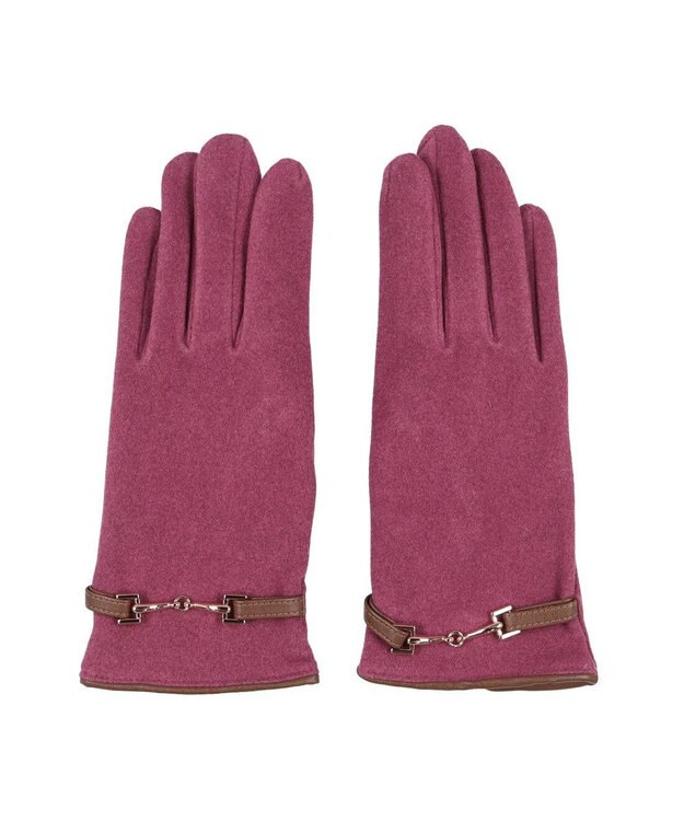 UNBILLION カシュネ cache nez / ビット金具付きジャージー手袋 ピンク