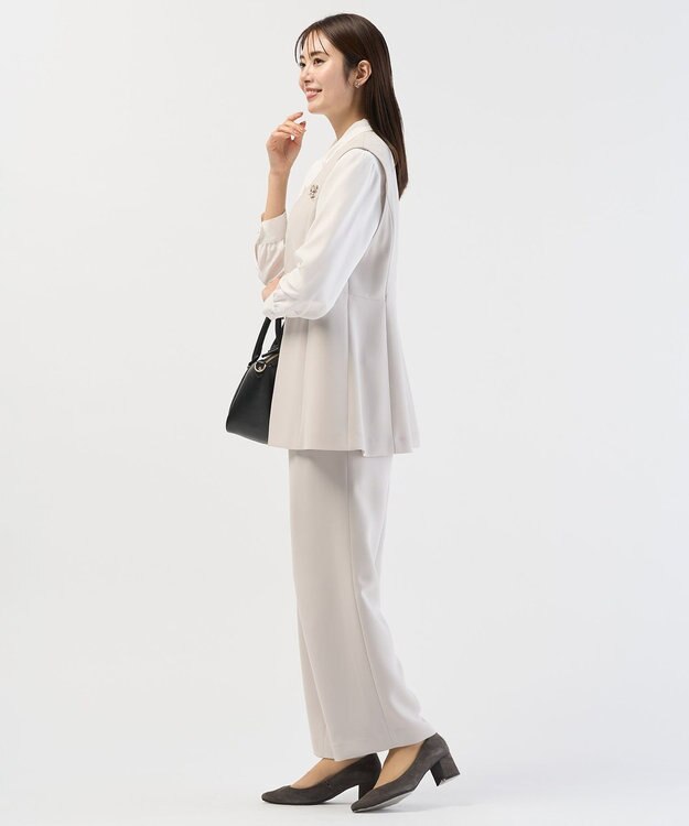 J.PRESS LADIES L 【セットアップ対応】セラテリーダブルクロス ジレ グレージュ系