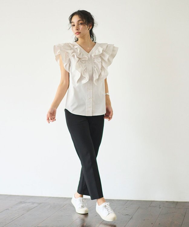 #Newans ラッフルフリルブラウス オフ