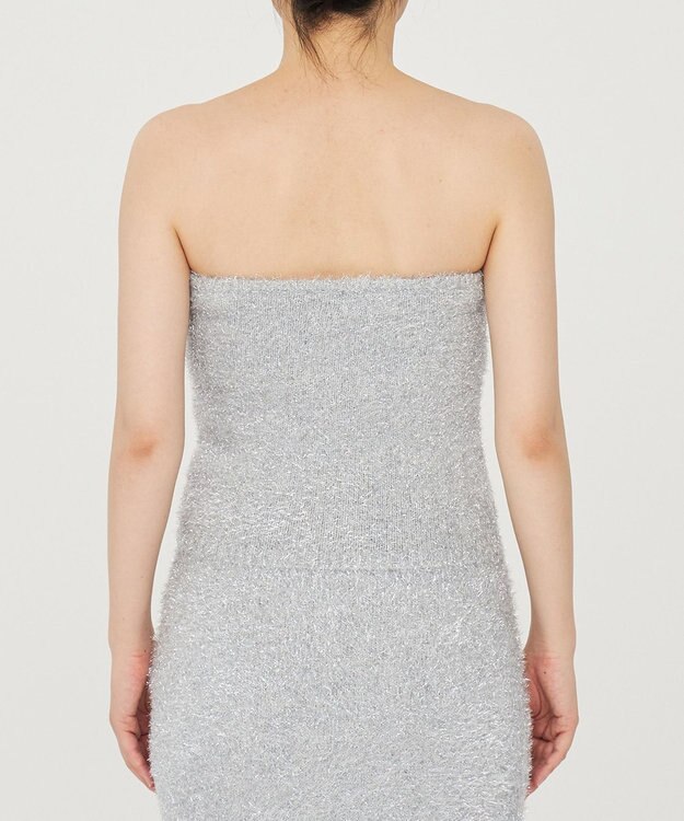 uncrave ラメ シャギー ニット バンドゥ（uncrave STANDARD） シルバー×ライトグレー