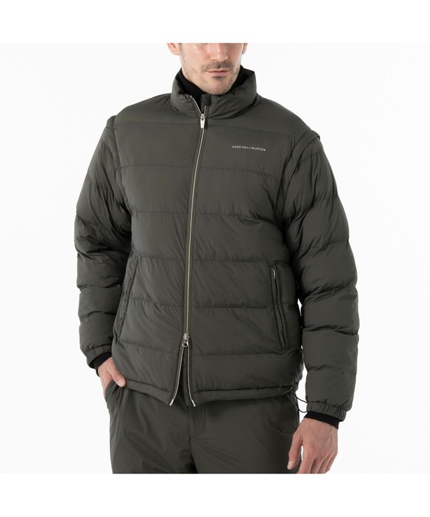 ZERO HALLIBURTON 【袖着脱可能】 2WAY中綿アウター ZHG-M5A2d 85111 カーキ