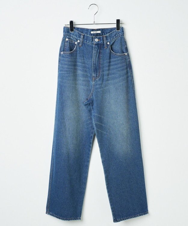 WEGO ルーズストレートデニムパンツ デニム中濃色