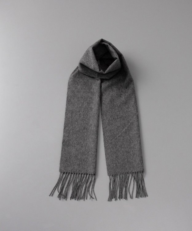 AURORA foulatelier　フラトリエ　カシミヤ起毛 無地マフラー チャコールグレー