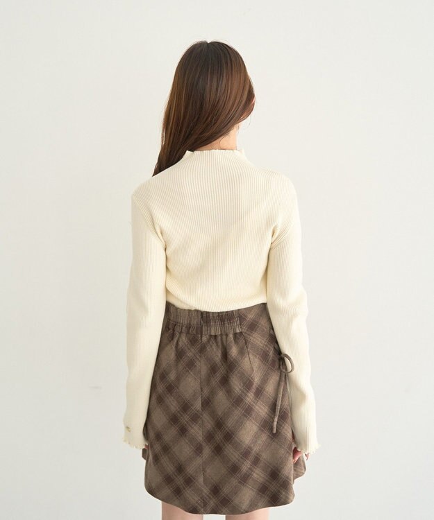 earth music&ecology ハートプレートリブニットプルオーバー Ivory