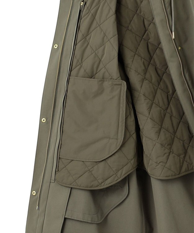 23区 L 【撥水加工/洗える】ライナー付き マルチウェイアウター カーキ系