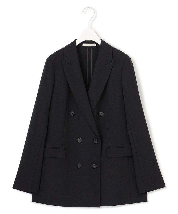 ICB L ウール2WAYストレッチ ダブルブレストジャケット ブラック系