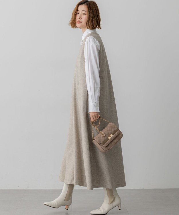 23区 スエード キルティング ショルダーバッグ ベージュ系