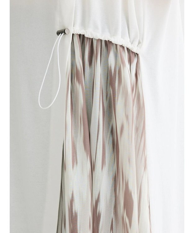 Green Parks 柄シアードッキングワンピース Off White