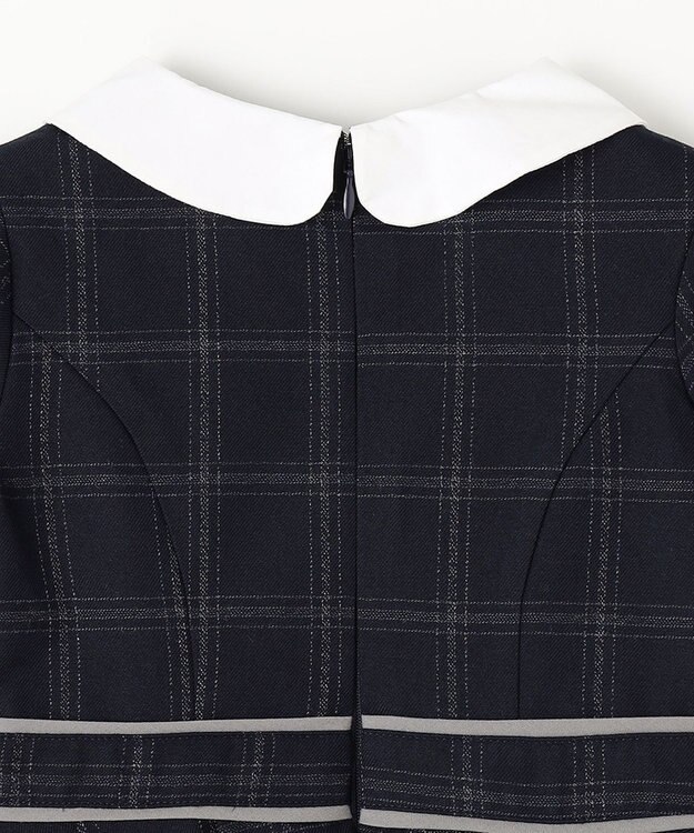 ANY KIDS ボレロ付き ワンピース グレー×ネイビーチェック