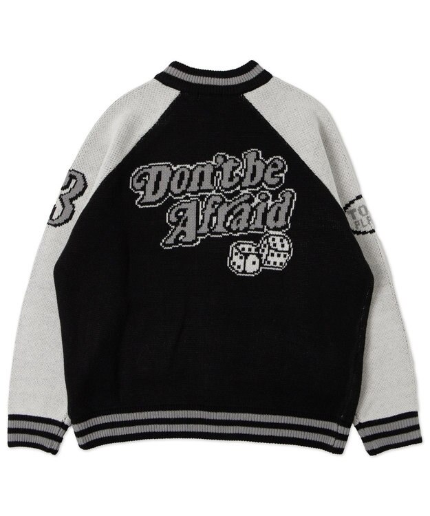 WEGO 【ユニセックス着用ITEM/MLサイズ展開】ジャガードニットスタジャン ブラック