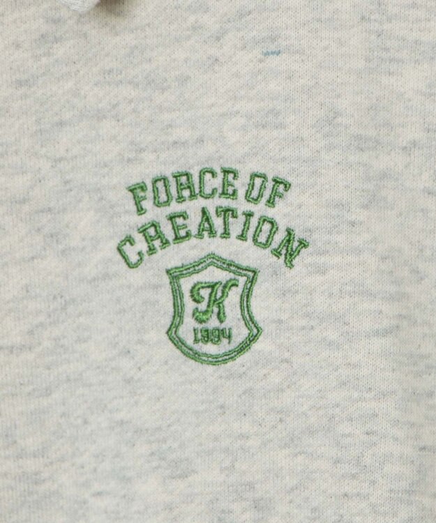 WEGO ハーフZIP襟付きショートスウェット オートミール